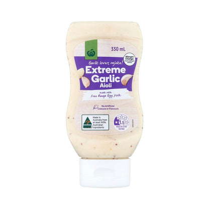 Woolworths Extreme Garlic Aioli 330mL