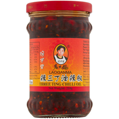 Lao Gan Ma Chilli Oil Three Ting 210g