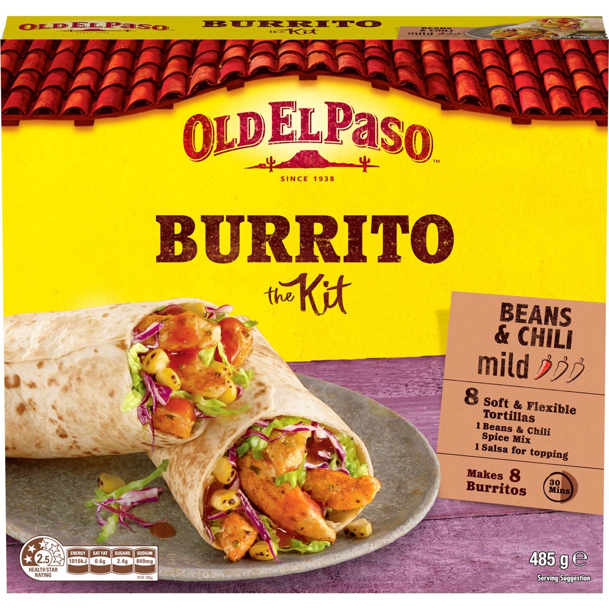 Old El Paso Burrito Dinner Kit Mexican Style 485g