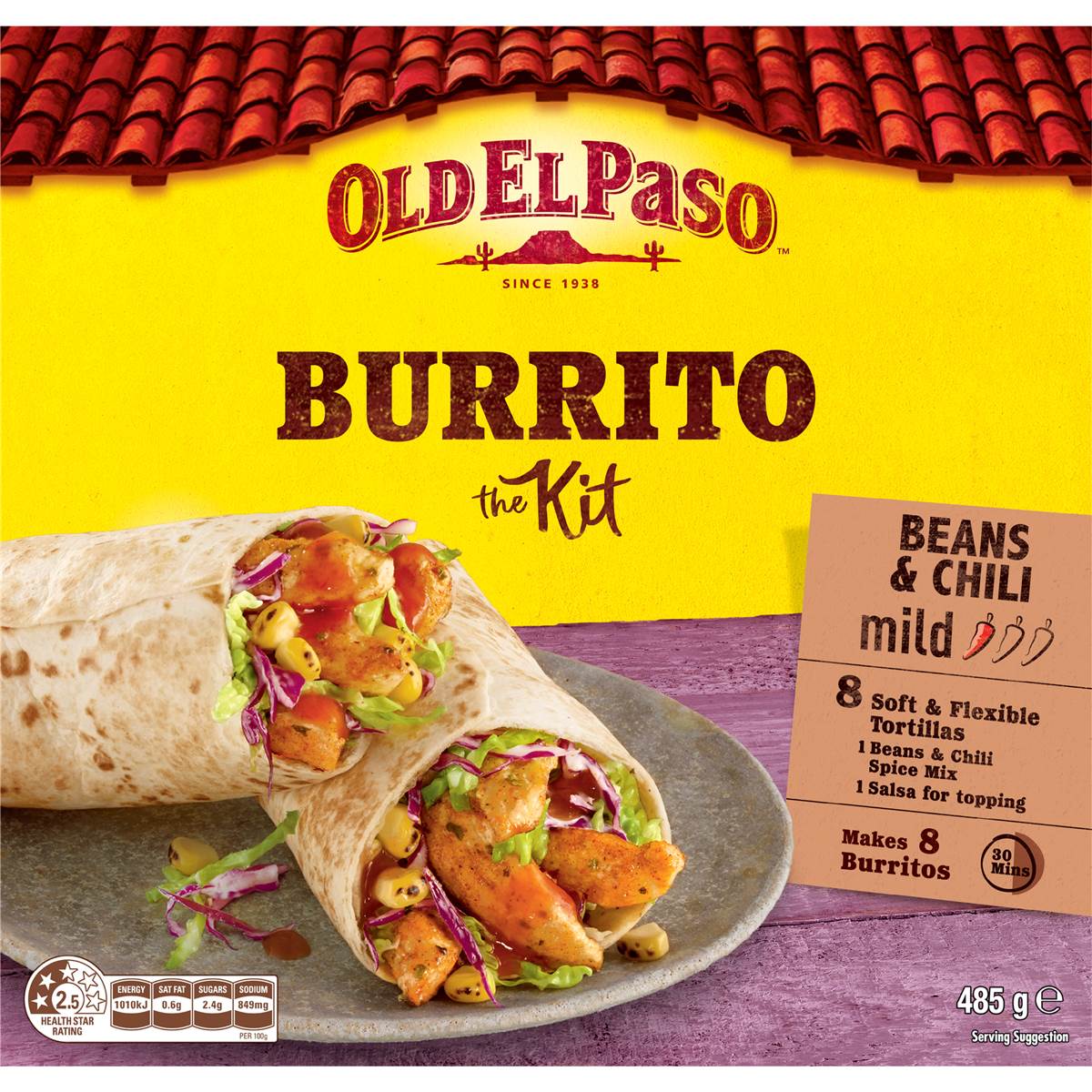 Old El Paso Burrito Dinner Kit Mexican Style 485g