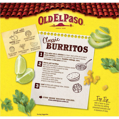 Old El Paso Burrito Dinner Kit Mexican Style 485g