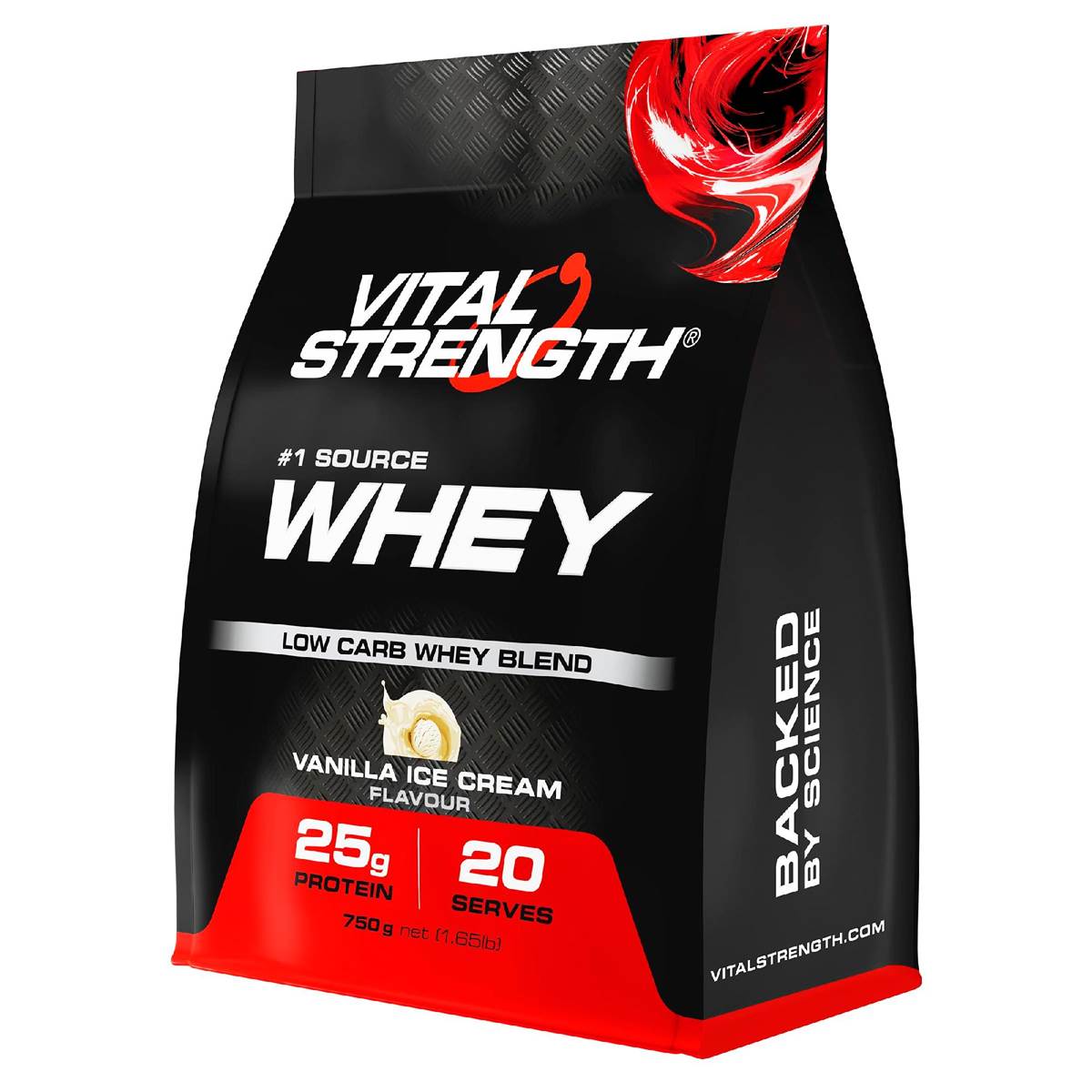 Vital Strength Whey Protein Powder Vanilla Low Carb 750g