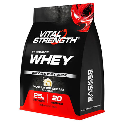 Vital Strength Whey Protein Powder Vanilla Low Carb 750g