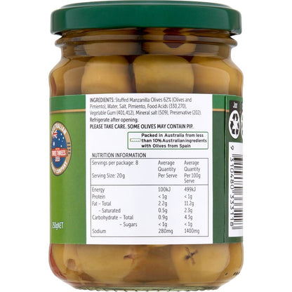 Three Threes Olives Stuffed 250g