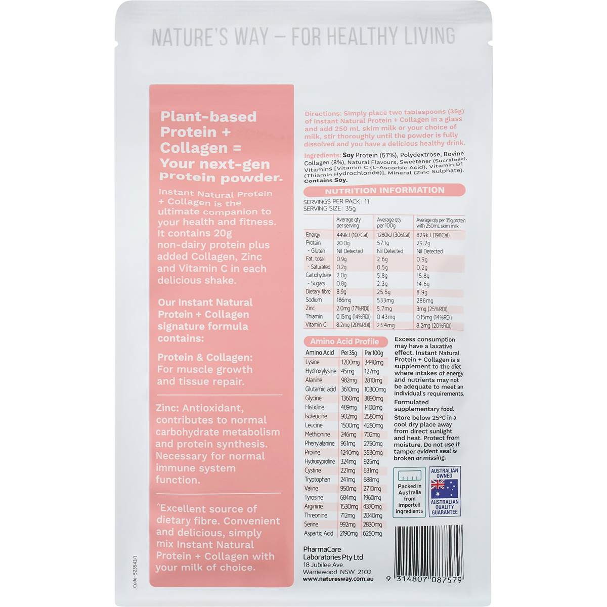Nature's Way Protein Plus Collagen 400g
