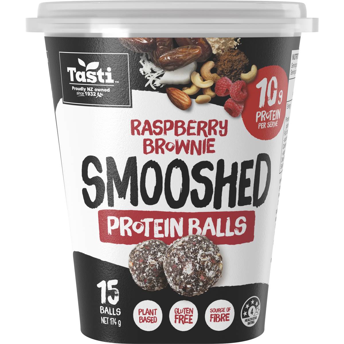 Tasti Smooshed Protein Balls Raspberry Brownie 174g