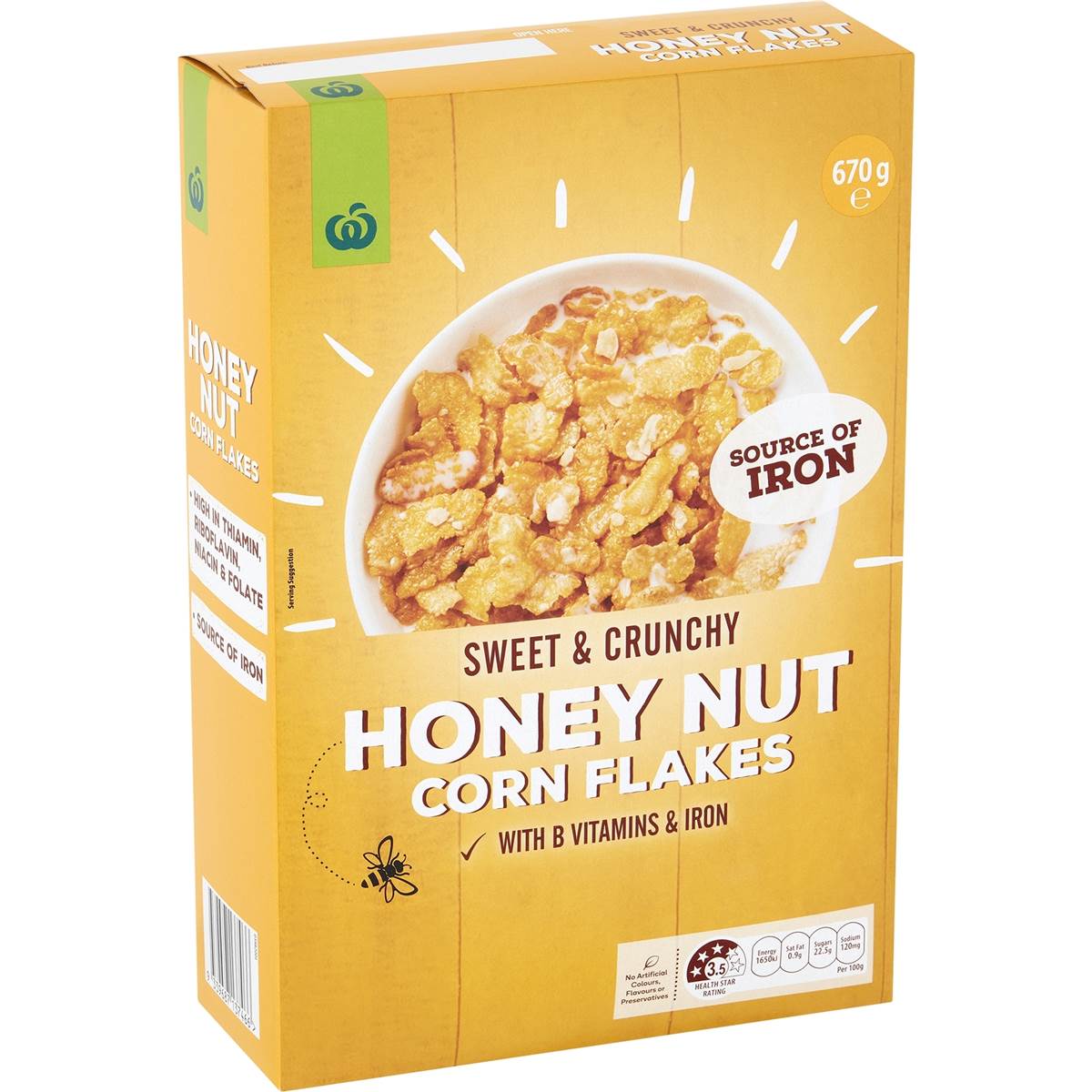 Woolworths Honey Nut Corn Flakes 670g