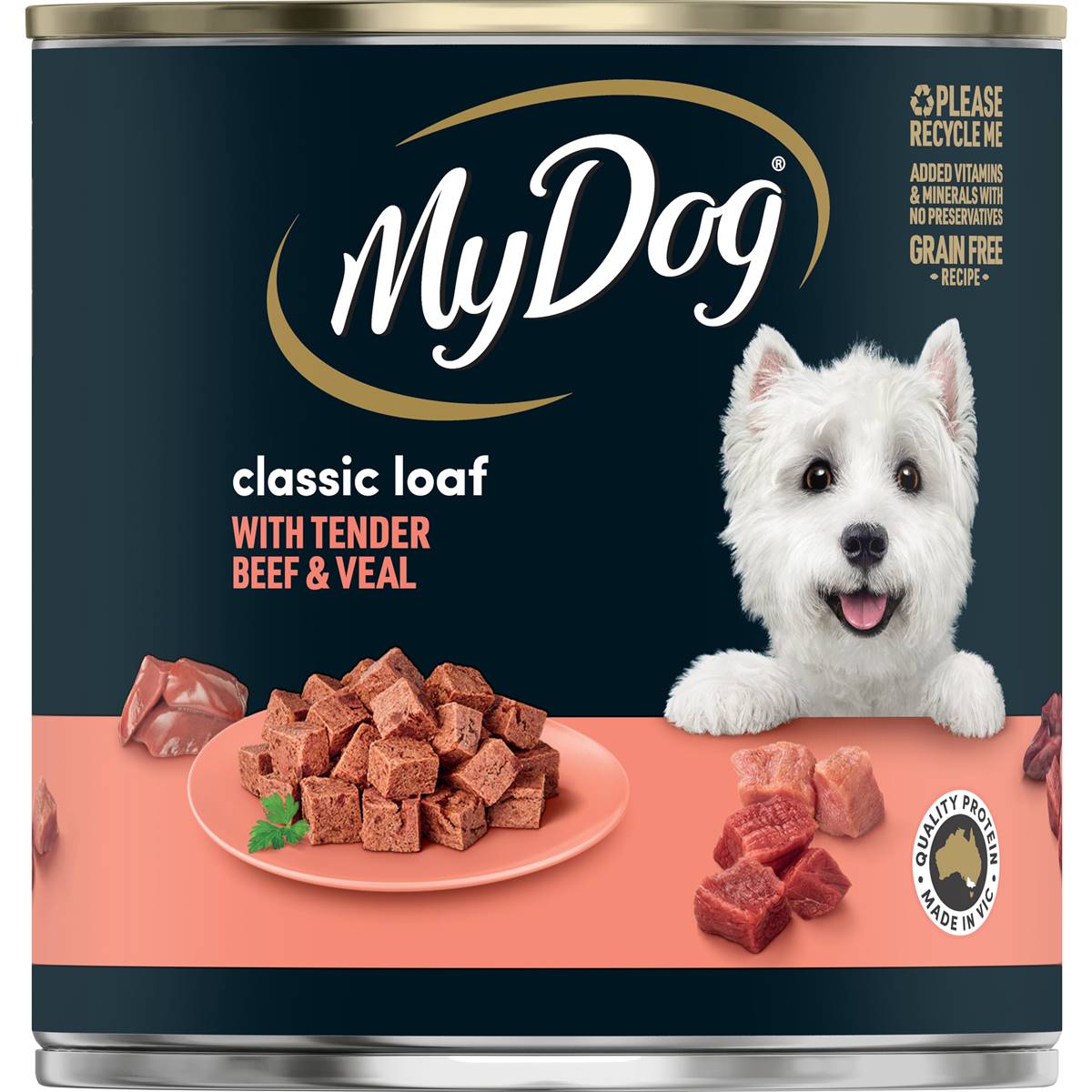 My Dog Beef And Veal Loaf Classics Wet Dog Food Can 680g