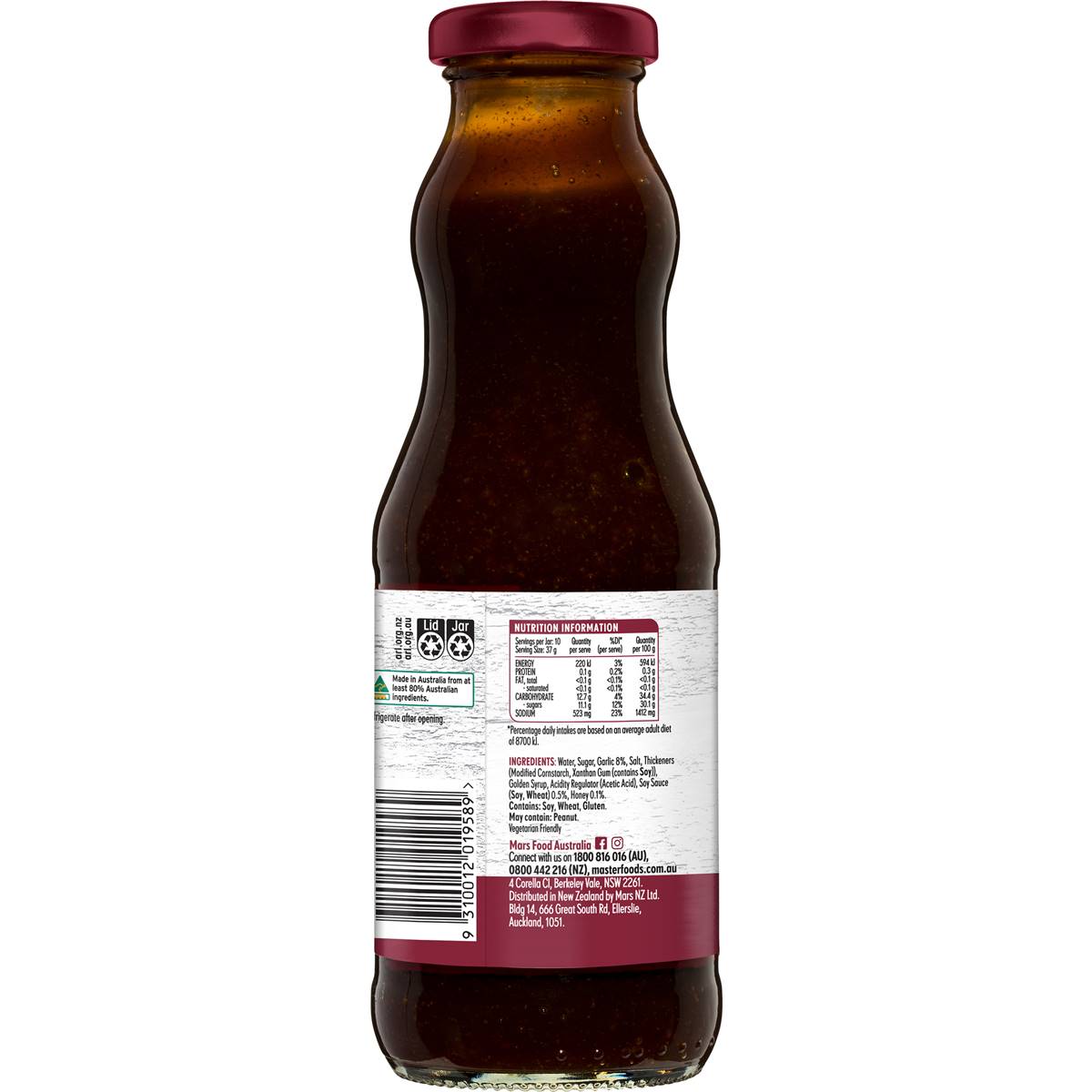 MasterFoods Soy, Honey & Garlic Marinade 375g