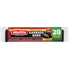 Multix Drawtight Roll Garbage Bags 56l 20 Pack