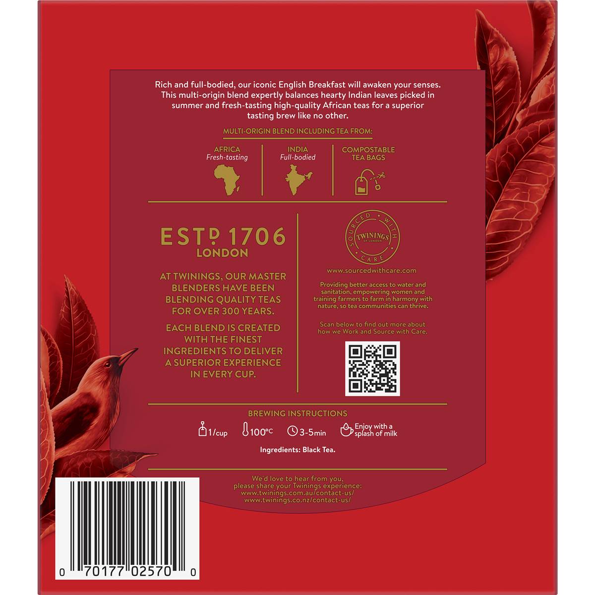 Twinings English Breakfast Tea Bags 100 Pack