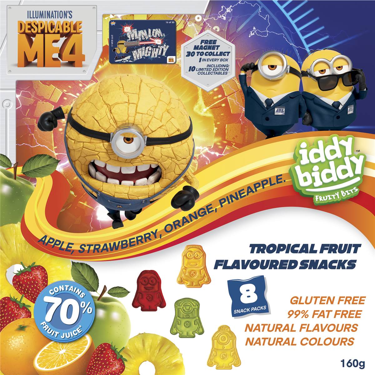 Iddy Biddy Fruit Snacks Tropical 20g x8 Pack