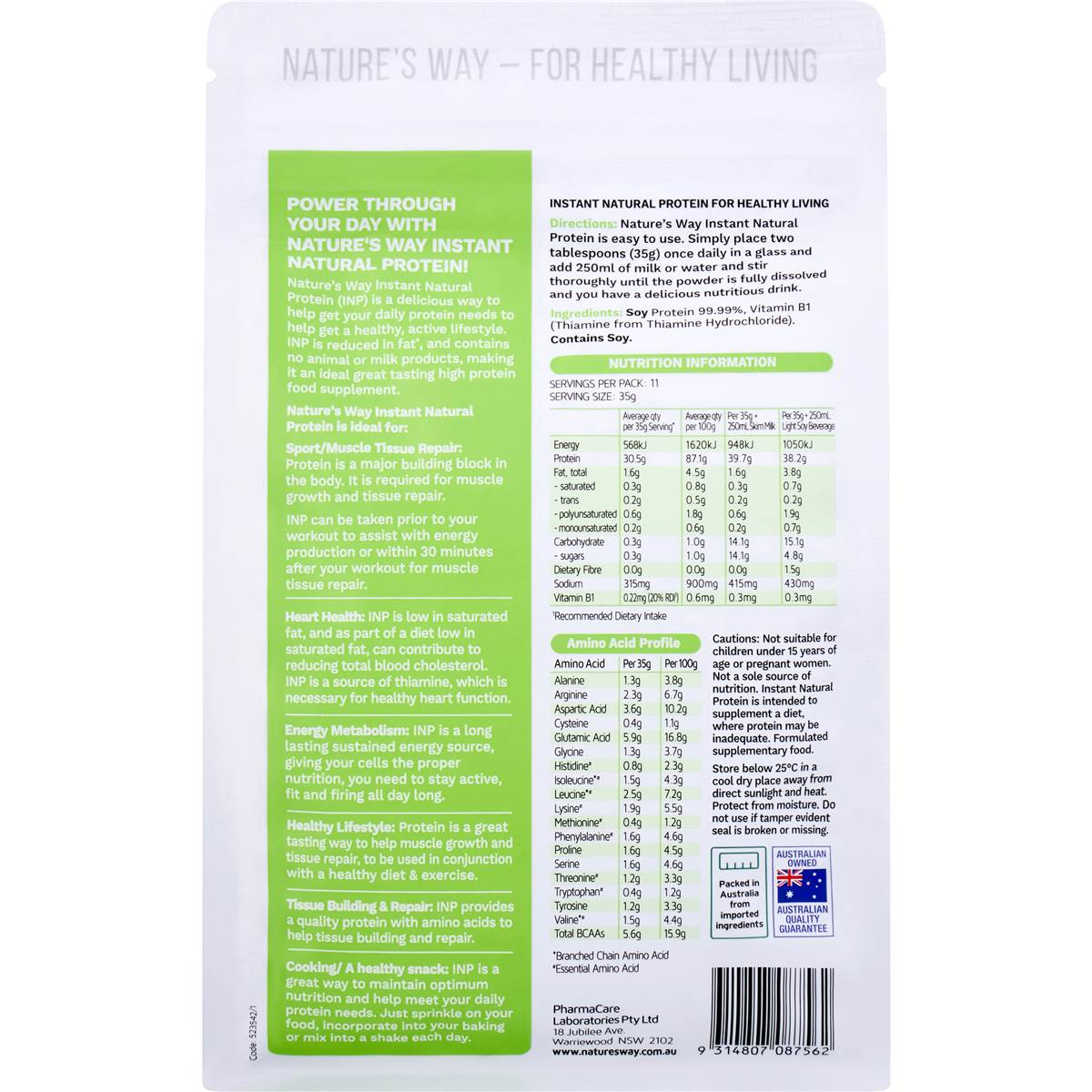 Nature's Way Instant Natural Protein 400g