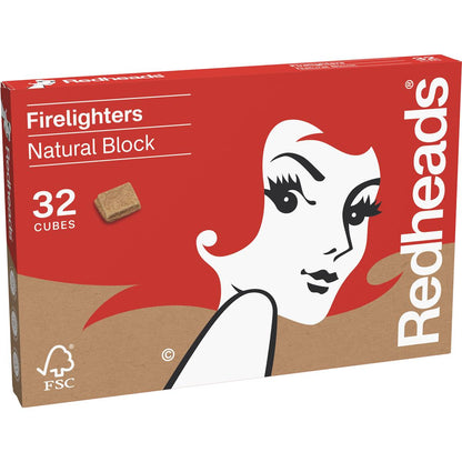 Redheads Firelighters Natural Block 32 pack