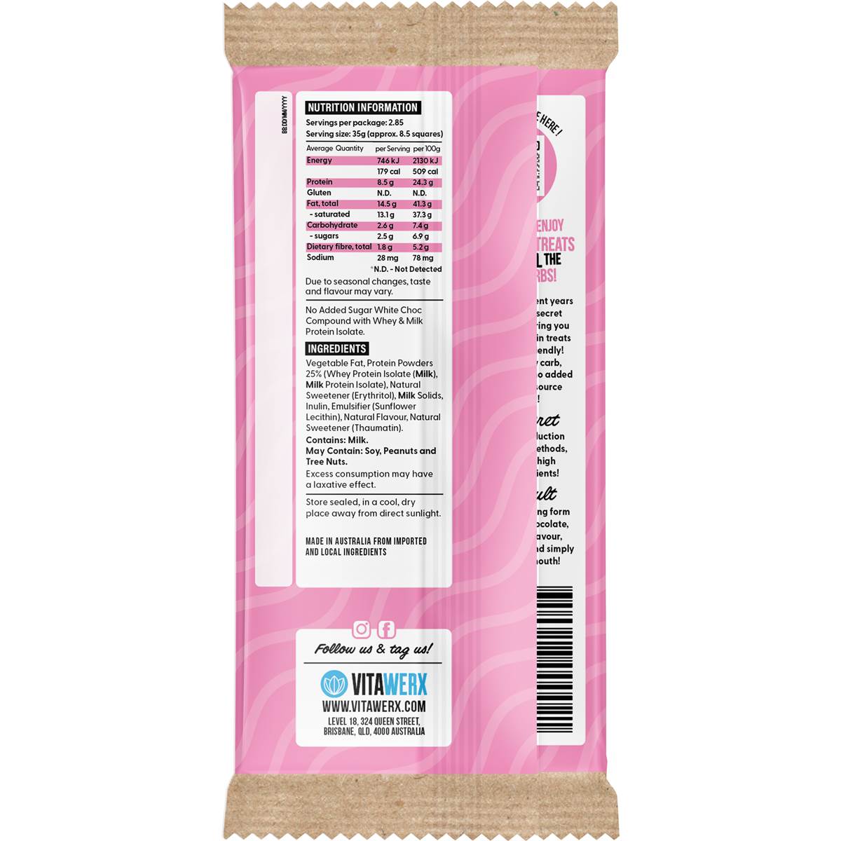 Vitawerx Protein White Chocolate Classic White 100g