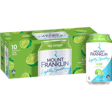 Mount Franklin Lightly Sparkling Water Lime Multipack Cans 375ml x10 Pack