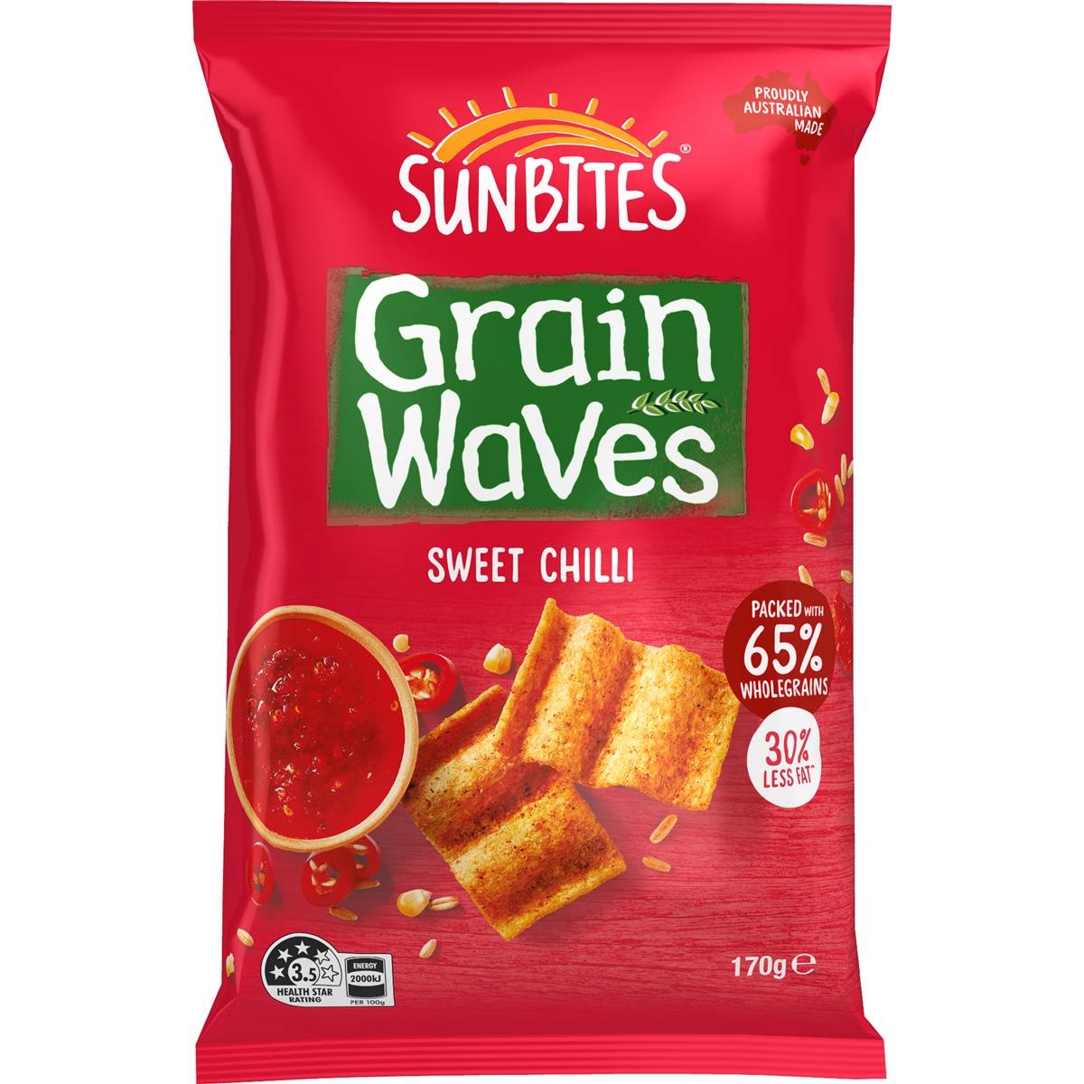 Sunbites Grain Waves Wholegrain Chips Sweet Chilli 170g