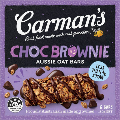 Carman's Aussie Oat Bars Choc Brownie with Chocolate 6 pack