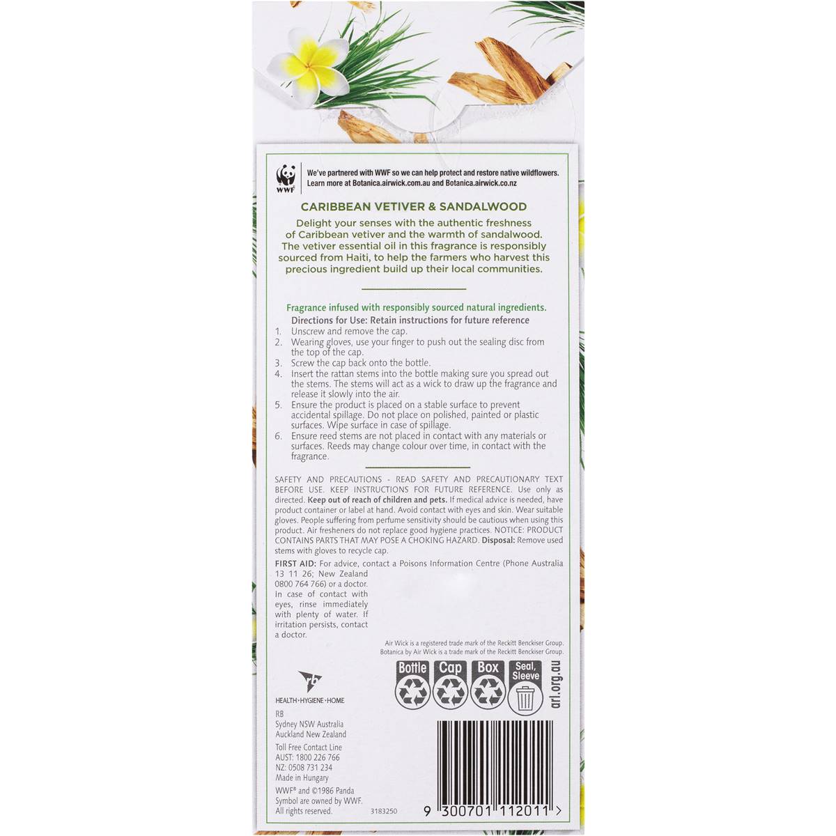 Botanica Caribbean Vetiver & Sandalwood Reed Diffuser 80ml