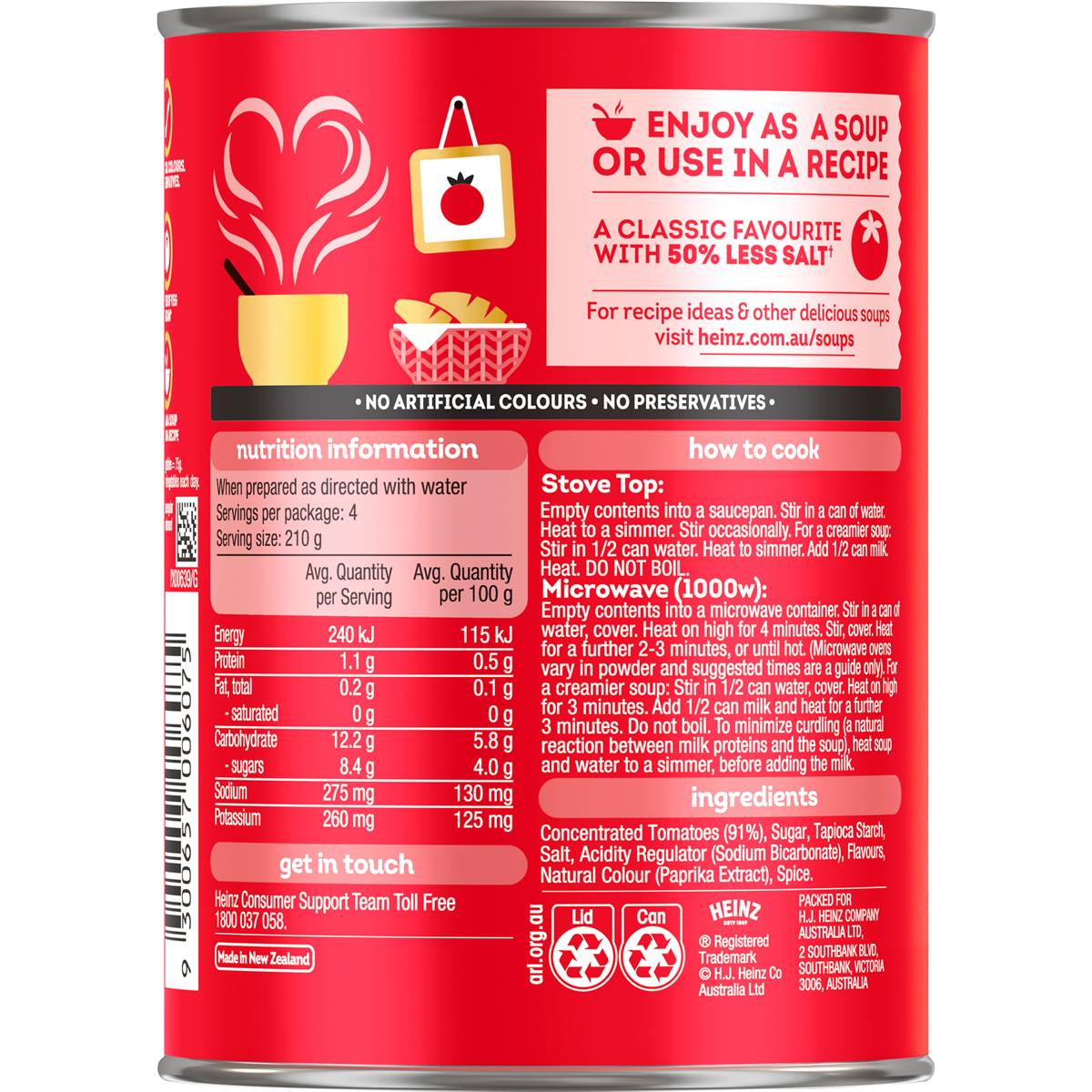 Heinz Big Red Salt Reduced Condensed Tomato Soup 420g