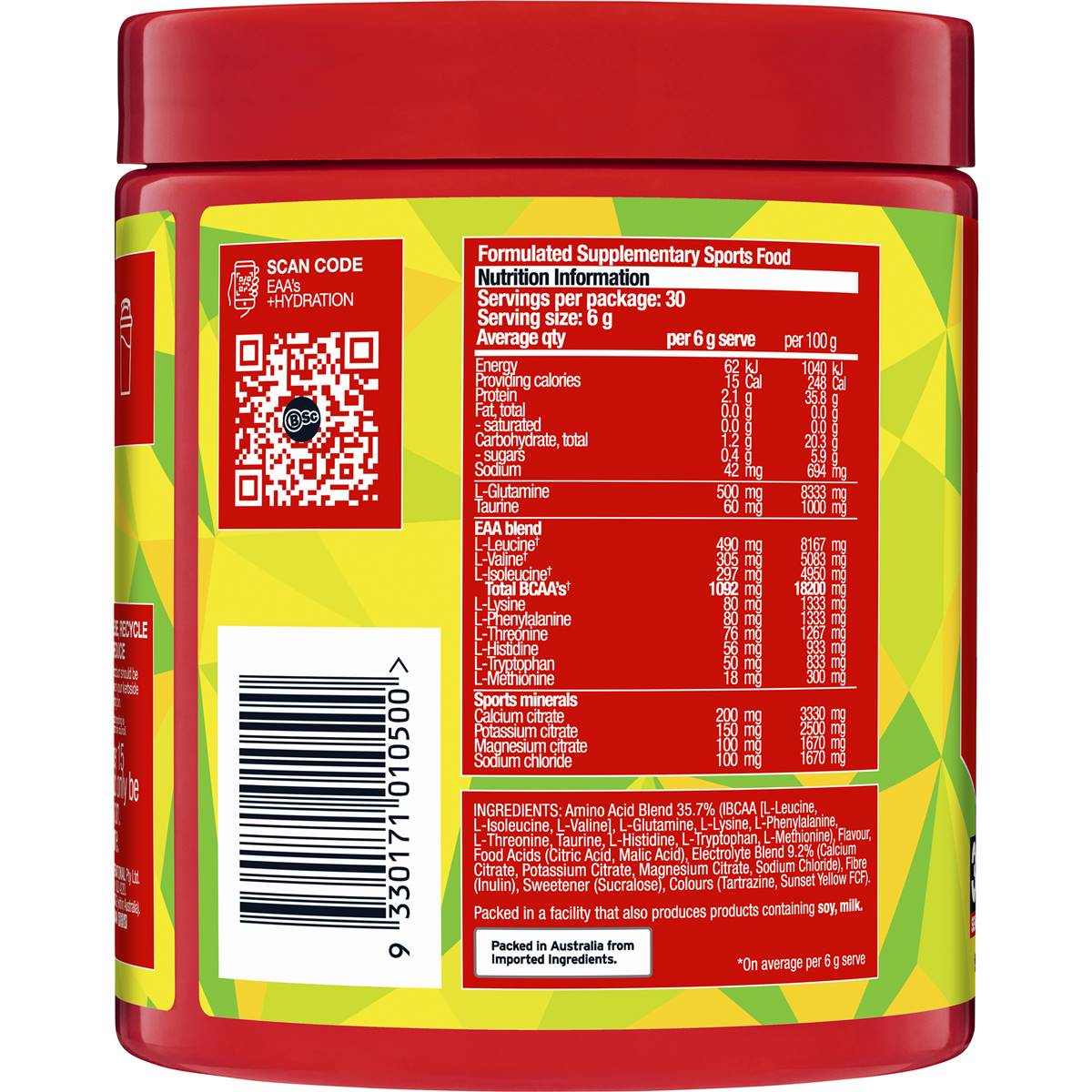 BSC EAA's Hydration Tropical Flavour 180g