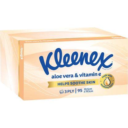 Kleenex Aloe Vera & Vitamin e 3 Ply Facial Tissues 95 Pack