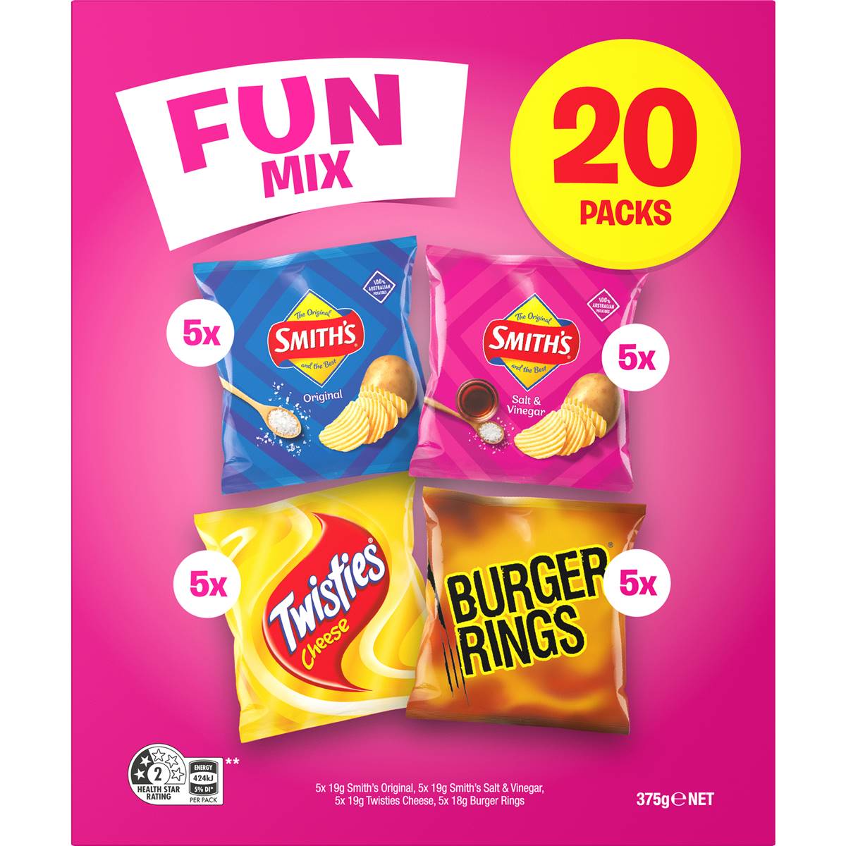 Smith's Potato Chips Fun Mix Multipack Variety 20 Pack