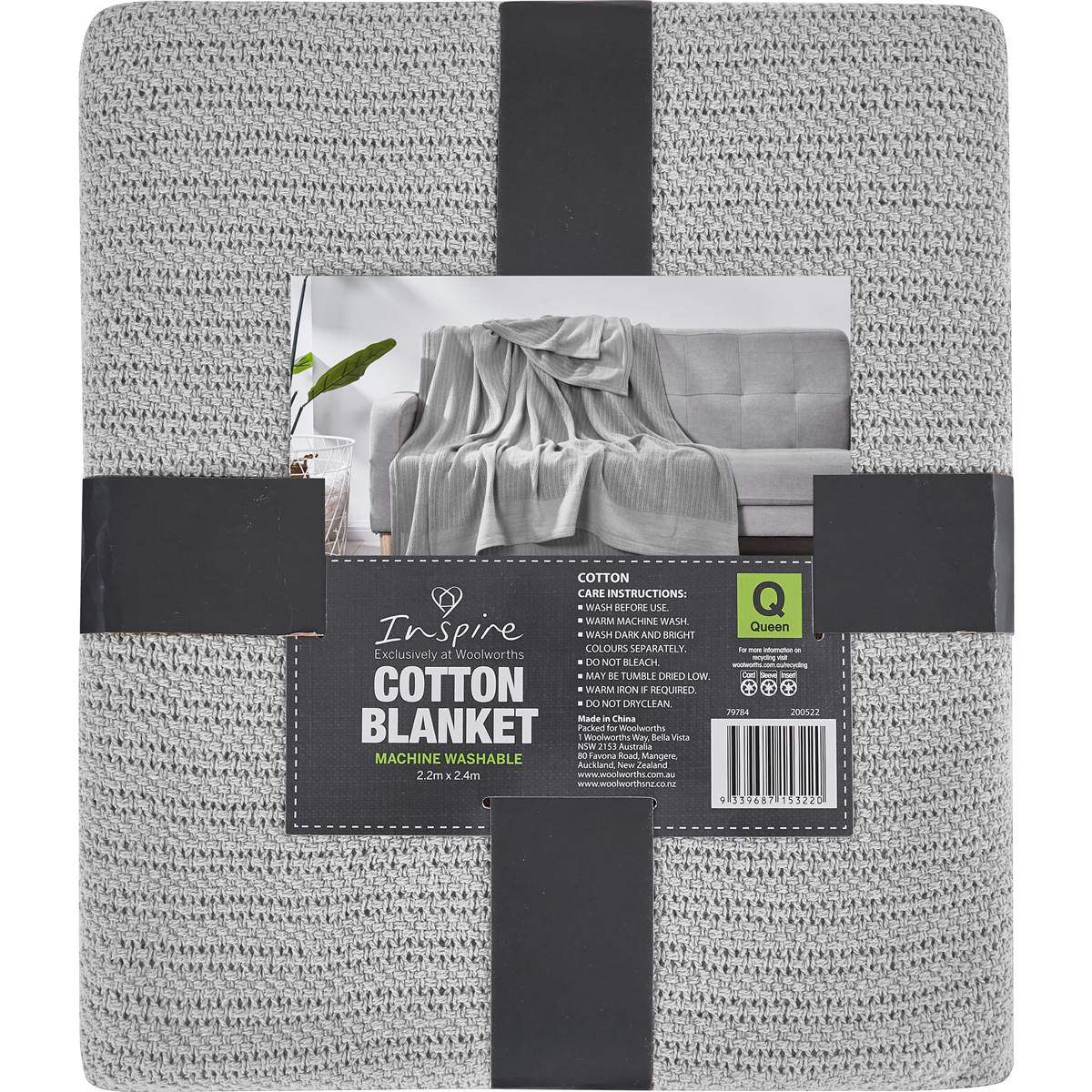 Inspire Cotton Blanket Queen Assorted Each