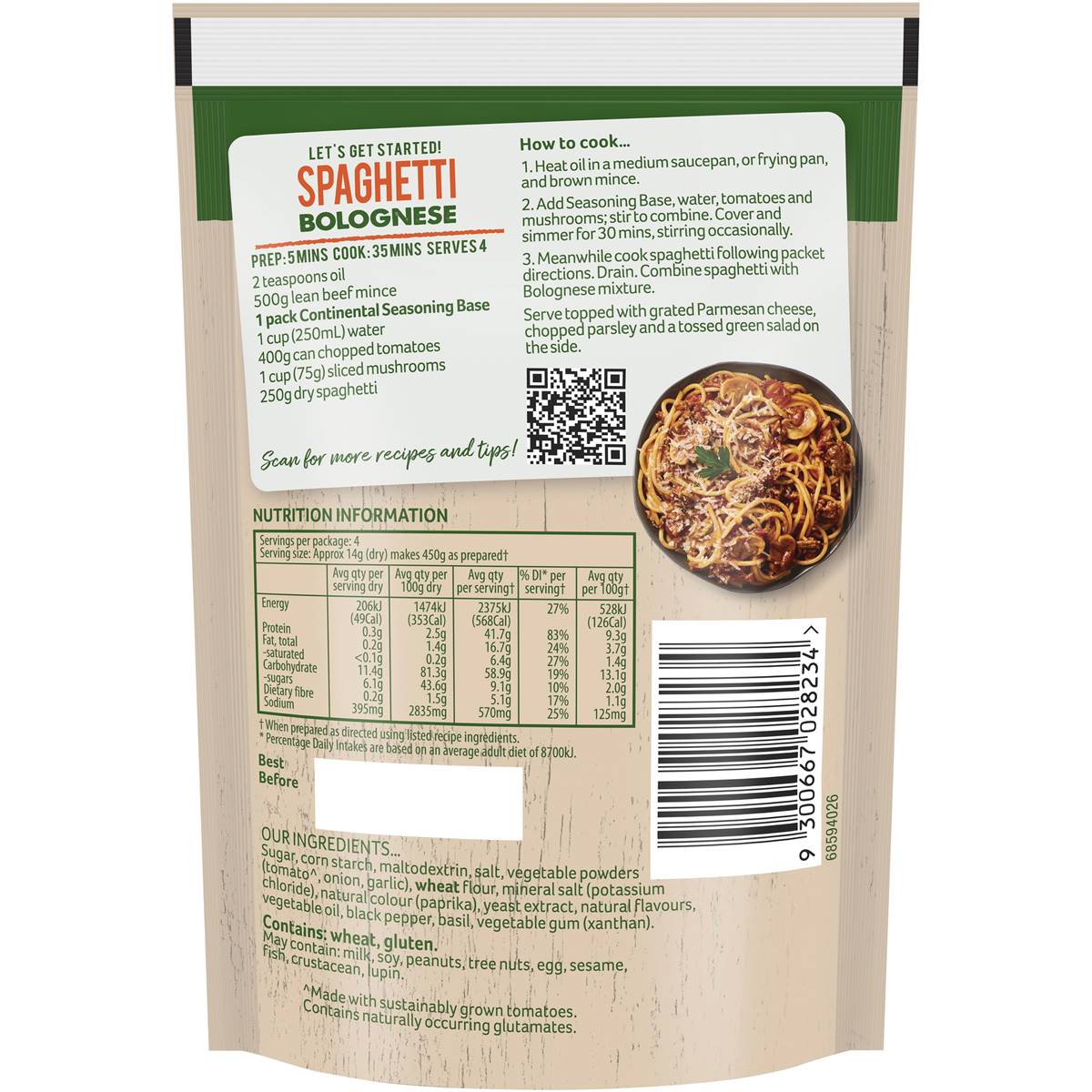 Continental Classics Recipe Base Spaghetti Bolognese 50 g