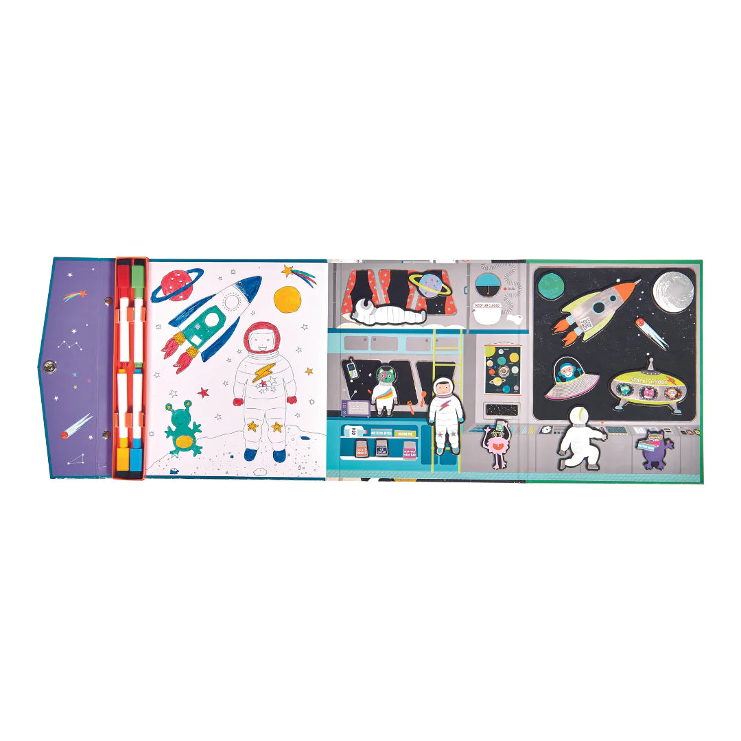 Floss & Rock Space Magnetic Multi Play Doodle, Colour, Jigsaw Puzzle and Play Art and craft for kids Travel Toys Clearance 3yrs+
