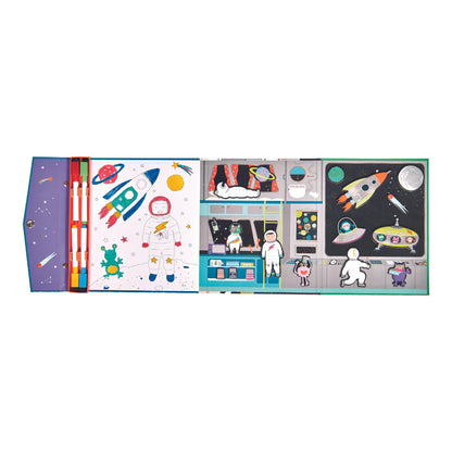 Floss & Rock Space Magnetic Multi Play Doodle, Colour, Jigsaw Puzzle and Play Art and craft for kids Travel Toys Clearance 3yrs+