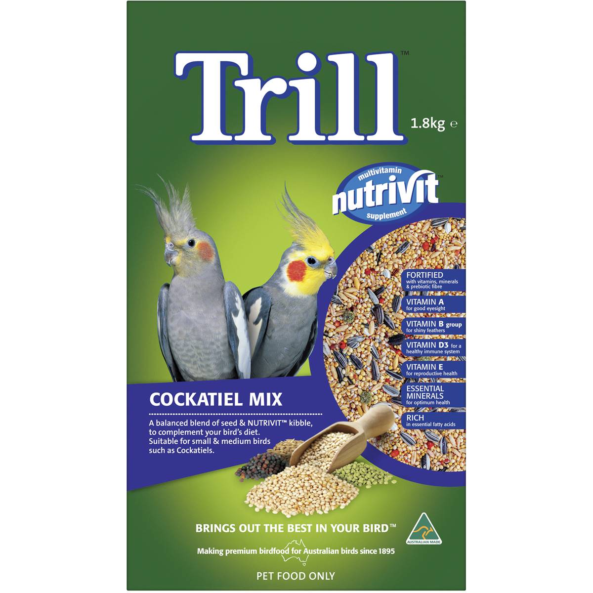 Trill Cockatiel Mix 1.8kg