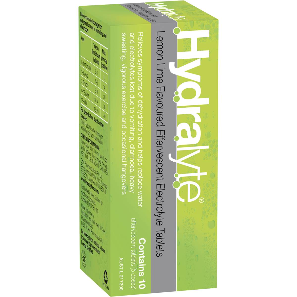 Hydralyte Lemon Lime Effervescent Tablets 10 Pack