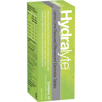 Hydralyte Lemon Lime Effervescent Tablets 10 Pack