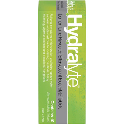 Hydralyte Lemon Lime Effervescent Tablets 10 Pack