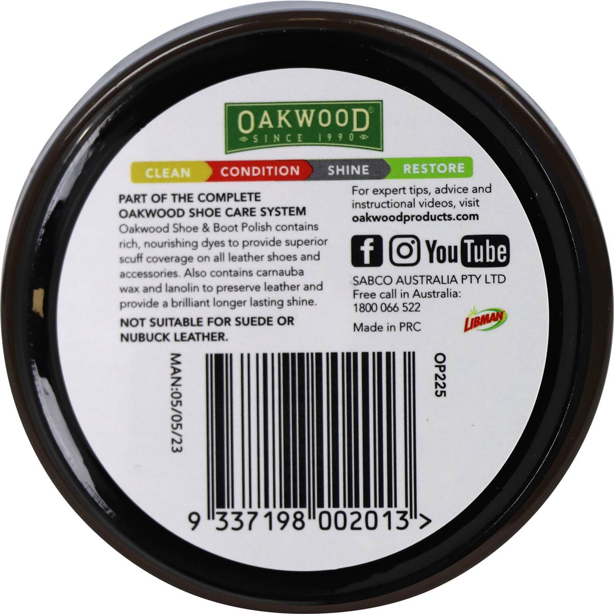 Oakwood Renovating Shoe Polish 65g