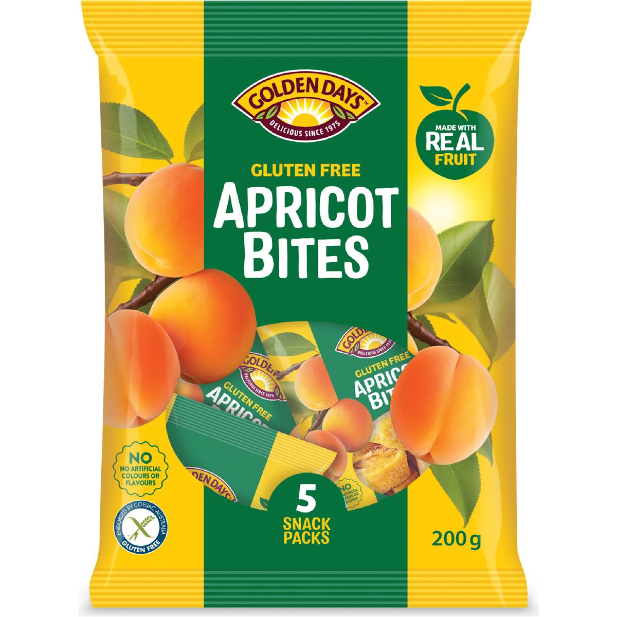 Golden Days Fruit Snacks Bites Apricot 5x40g