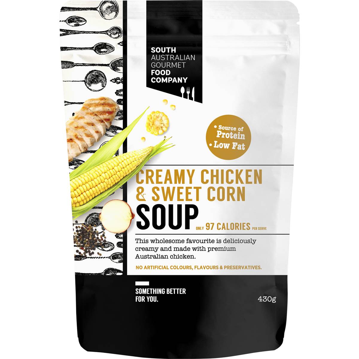 South Australian Gourmet Food Company Creamy Chicken & Sweet Corn Soup Pouch 430g