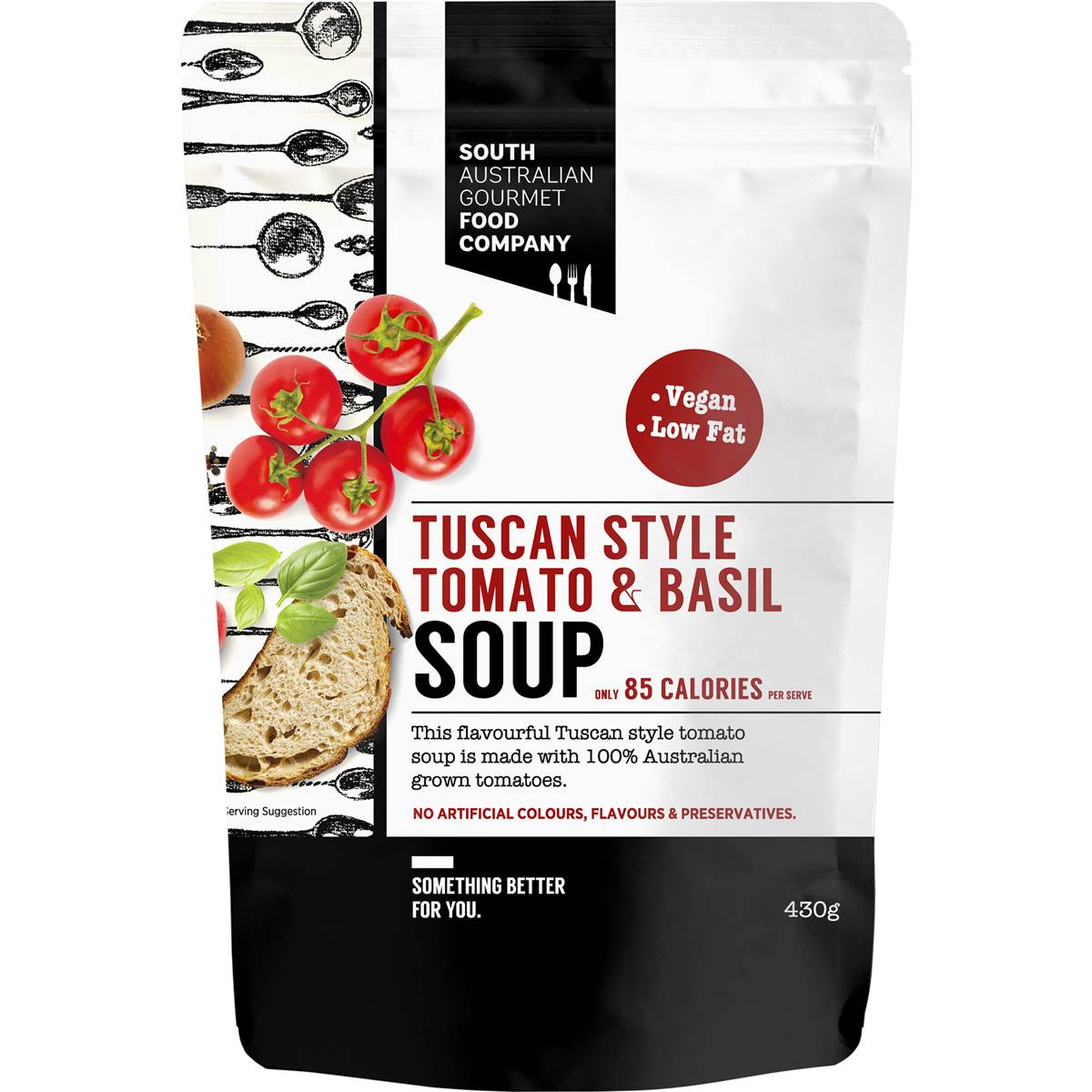 South Australian Gourmet Food Company Tuscan Style Tomato & Basil Soup Pouch 430g
