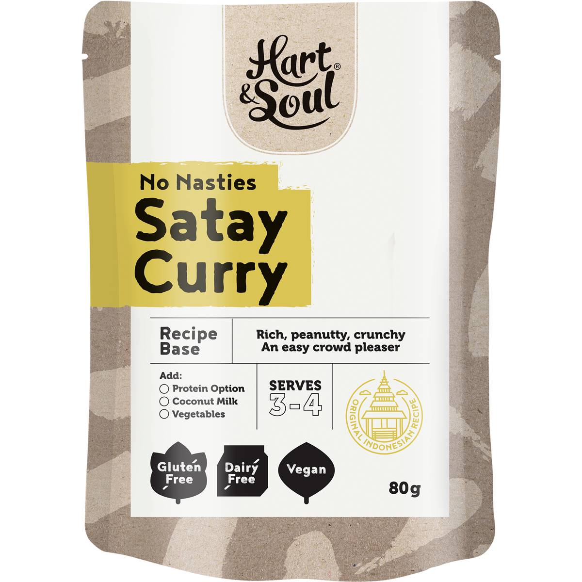Hart & Soul All Natural Satay Curry Recipe Base 80g