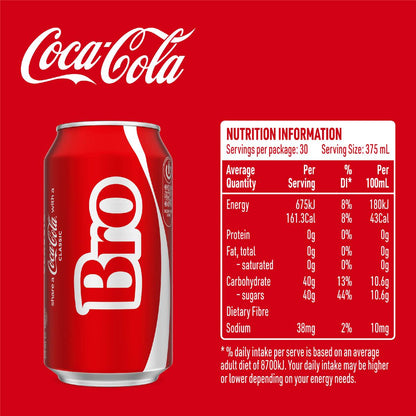 Coca-Cola Classic Soft Drink Multipack Cans 375ml X 30 Pack