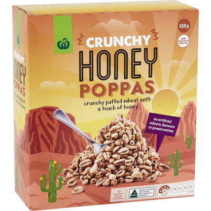 Woolworths Crunchy Honey Poppas 650g