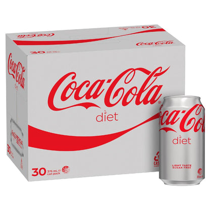 Coca-Cola Diet Soft Drink Multipack Cans 375ml X 30 Pack