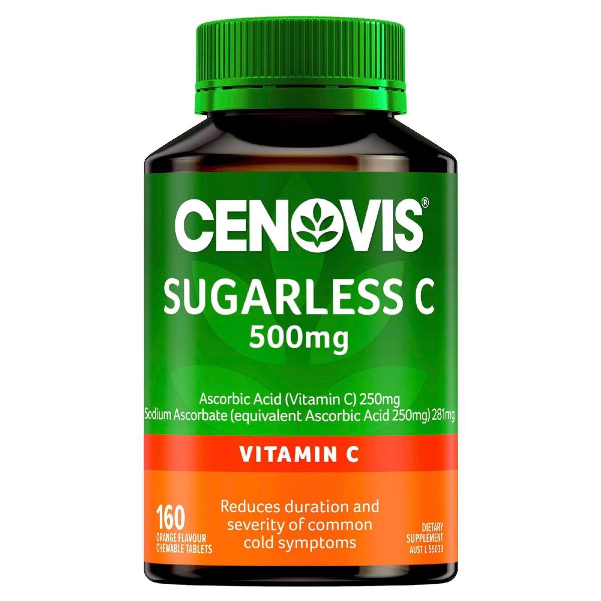 Cenovis Sugarless Vitamin c Chewable 500mg Tablets Immune Support 160 Pack