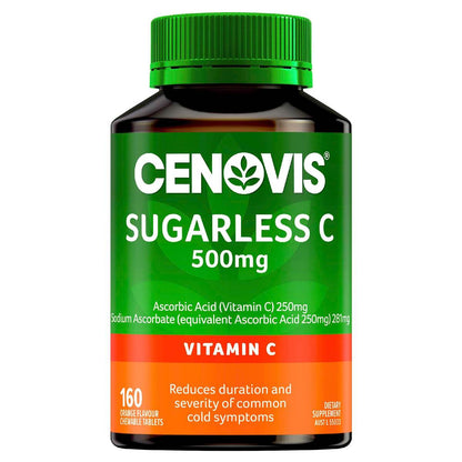 Cenovis Sugarless Vitamin c Chewable 500mg Tablets Immune Support 160 Pack