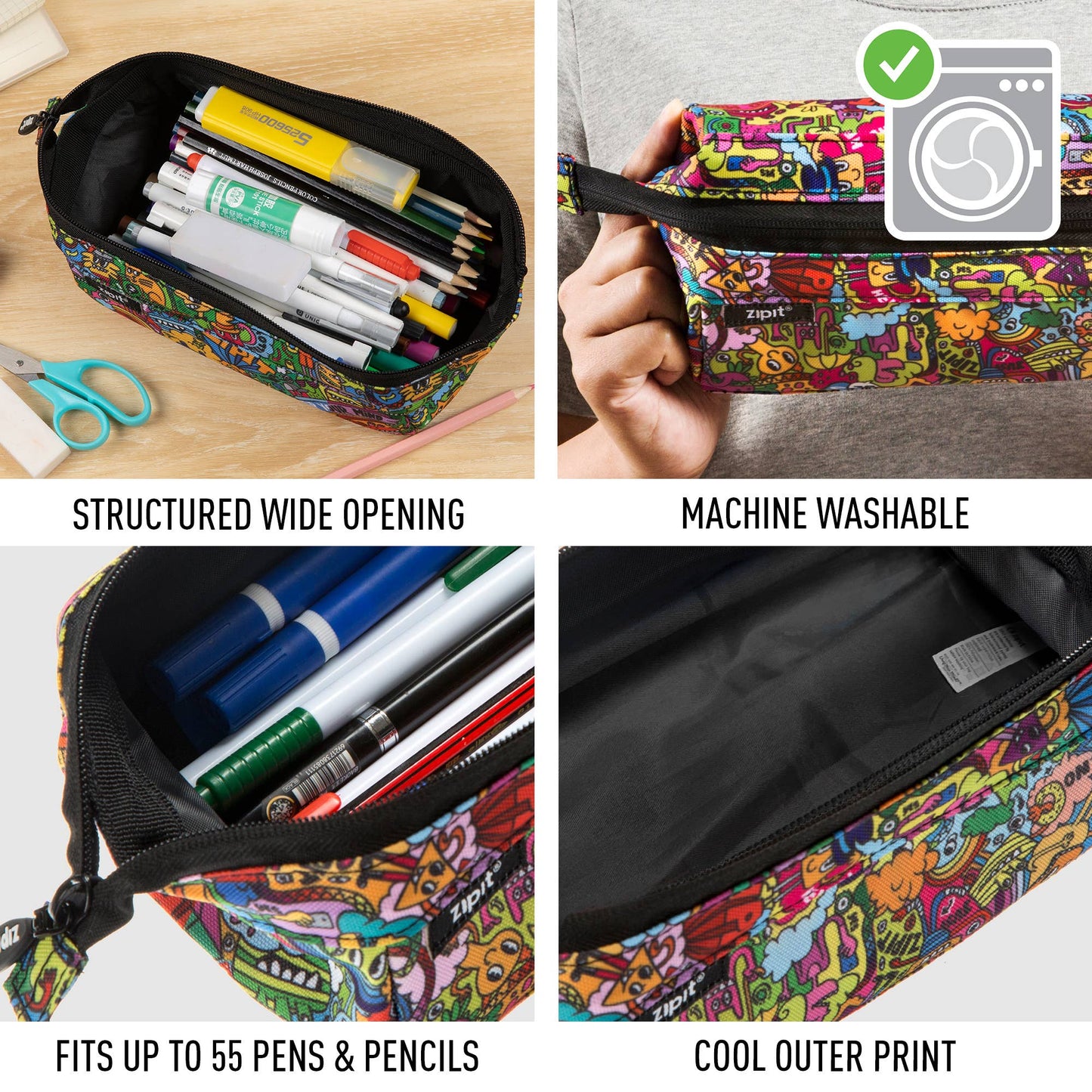 ZIPIT Lenny Pencil Case Stationary Best Seller 3yrs+