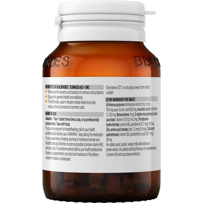 Blackmores Echinacea Ace + Zinc Vitamin c Immune Support Tablets 60 Pack