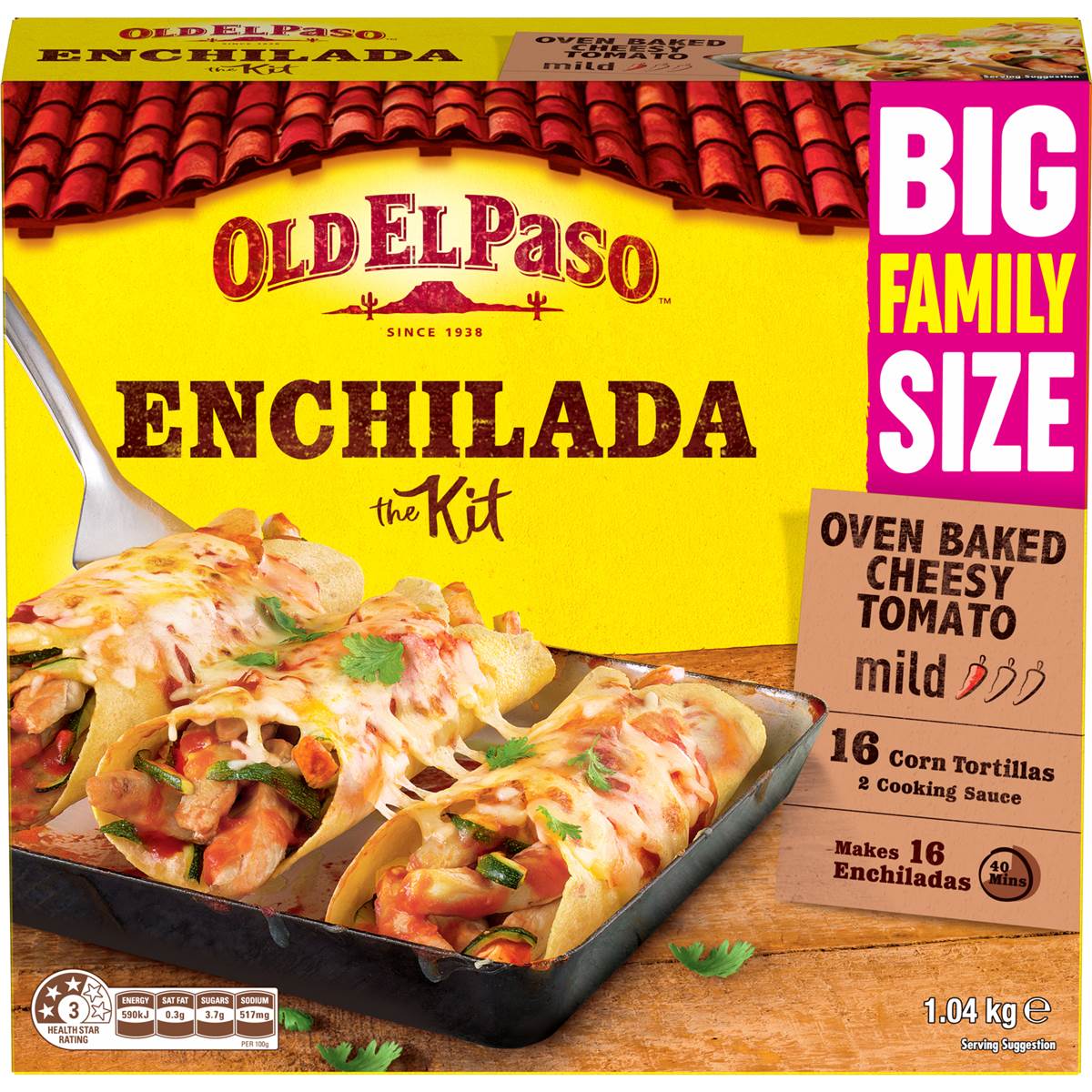 Old El Paso Bulk Enchilada Kit Mexican Style 1.04kg