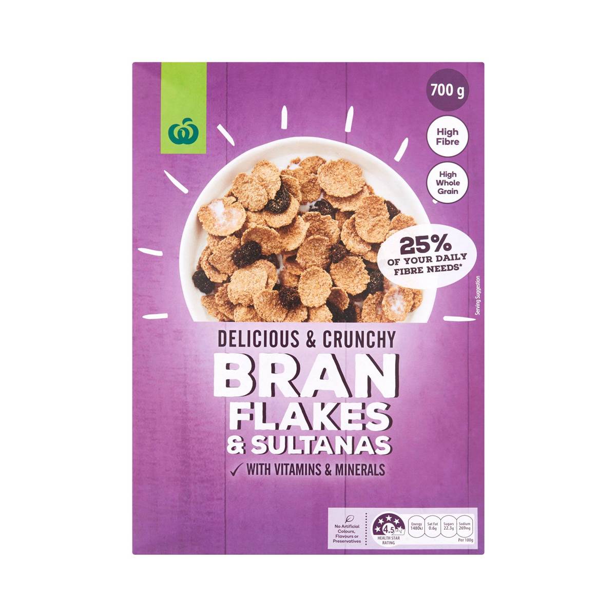 Woolworths Bran Flakes & Sultanas 700g