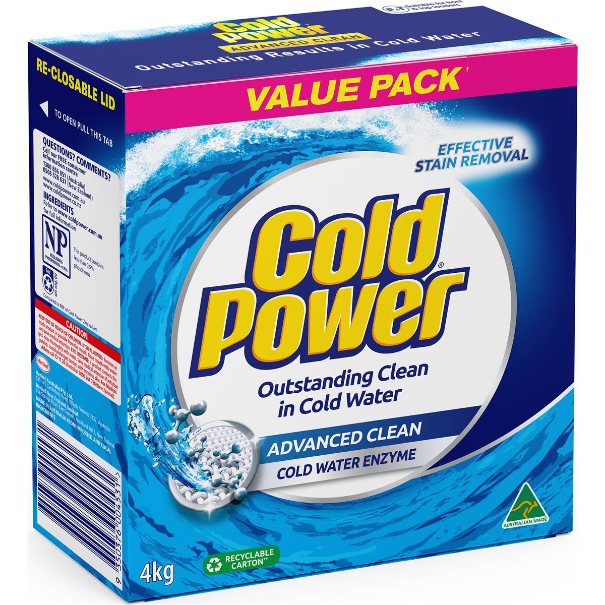 Cold Power Advanced Clean Laundry Washing Powder Detergent 4kg